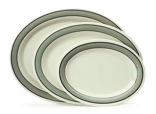 G.E.T. OP-120-CA Melamine Oval Serving Platter / Dinner Plate, Diamond Cambridge - Image 4
