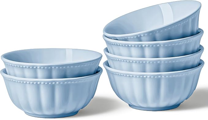 HOMBENE Blue Porcelain Fruit Bowls, 4.7 Inch Serving Bowls, Ice Cream Bowl by HOMBENE