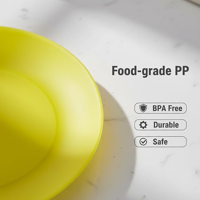 AOYITE 10 inch Plastic Plates Reusable Set 12, BPA Free Kids Plate Bright | - Image 4