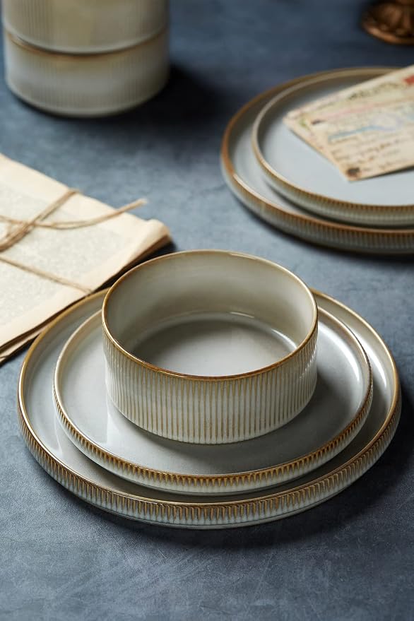 Famiware Star Ceramic Plates and Bowls Sets, Reactive Glaze Dishes - Image 9