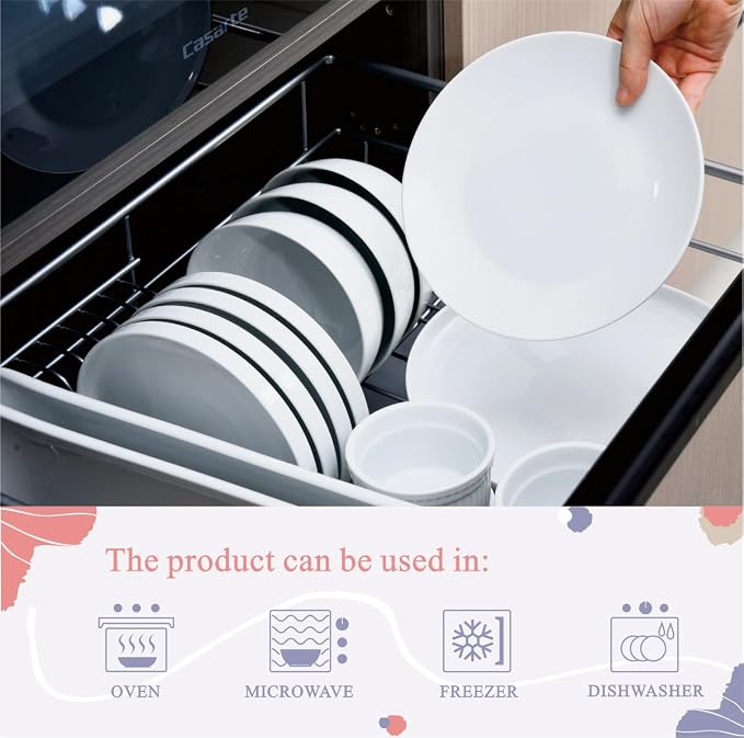 Miicol Ceramic Appetizer Plates Set of 6, Small Dinner Plates, Modern Round - Image 6