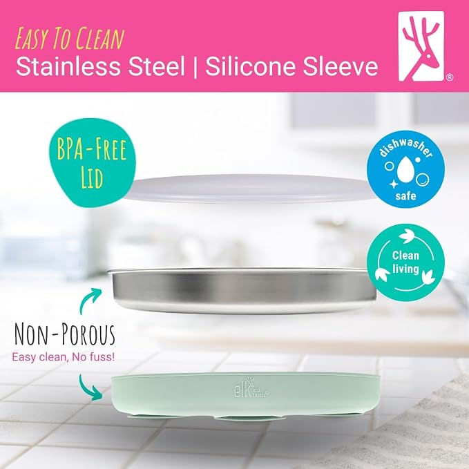 Elk and Friends Kids Stainless Steel Divided Plates - Image 6