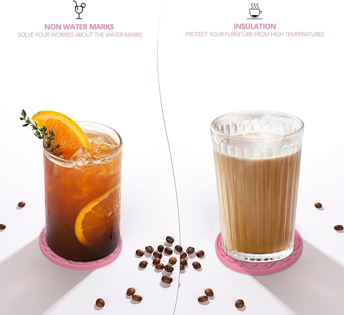 4 Inch Non-Slip Silicone Drink Coasters Set of 6 - Image 6