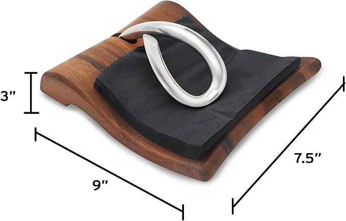 nambe Breeze Napkin Holder | Tabletop Napkin Tray - Image 2