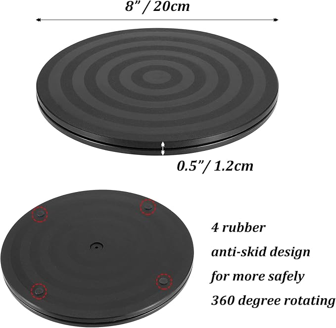 Hanobe Wooden Lazy Susan for Table Centerpiece, Round Serving Tray, 11.2" | - Image 6