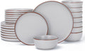 Famiware Mercury 24-Piece Stoneware Dinnerware Set, Light Grey | Plates and by Famiware