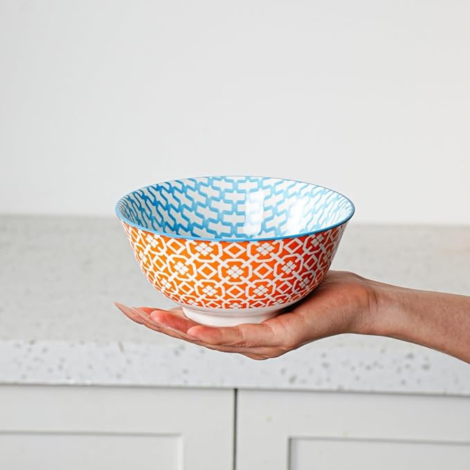Ceramic Soup Bowls Set - 24 Oz Deep Cereal Bowl - 6 Inch Large Kitchen Dinner - Image 2