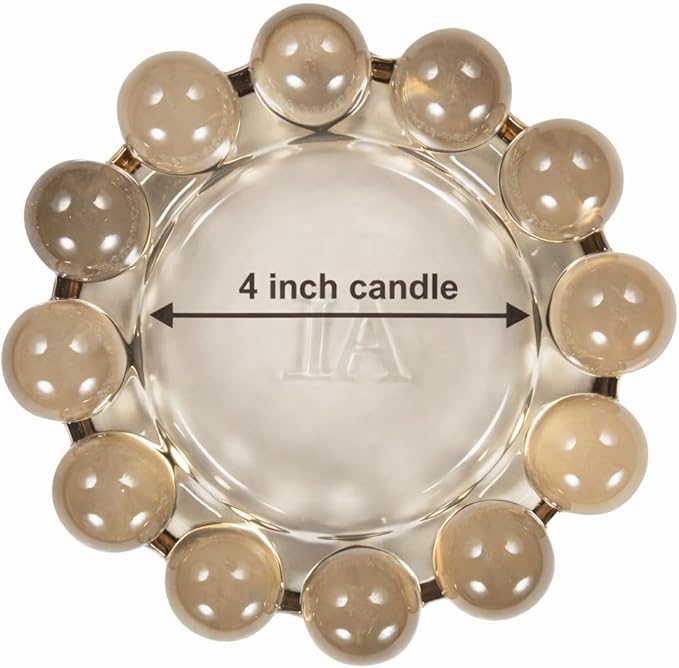 Home Collection Original Amber Glass Large Bubble Candle Dish | Votive and - Image 3