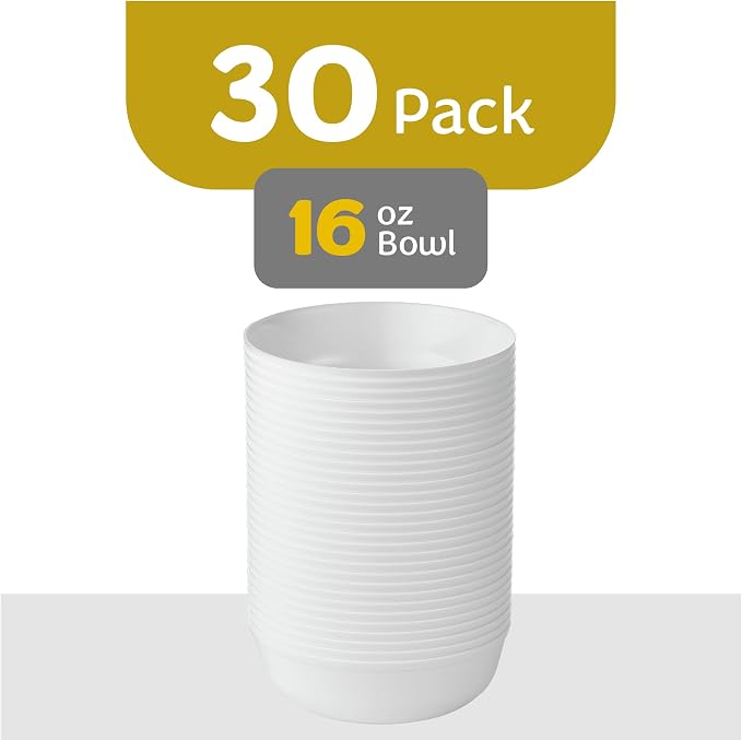 Edge Collection White Plastic Party Bowls Premium heavyweight Elegant - Image 4
