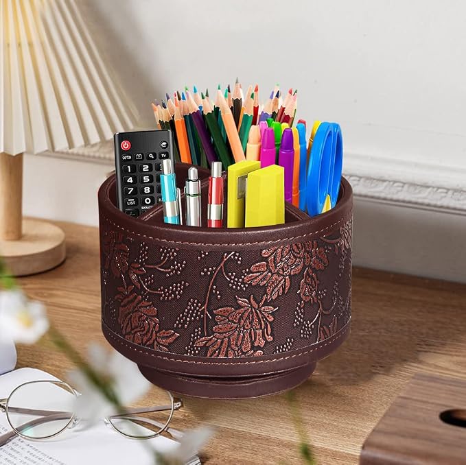Pen Holder for Desk Organizers and Accessories, TV Remote Control Holder | PU - Image 6