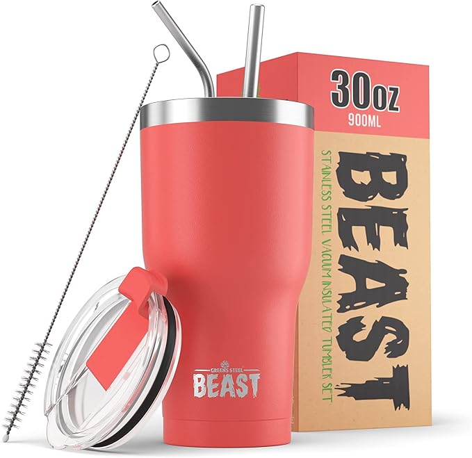 Beast 30 oz Tumbler Stainless Steel Vacuum Insulated Coffee Ice Cup Double Wall by GreensSteel