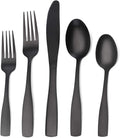 Matte Black Silverware Set, Satin Finish 20-Piece Stainless Steel Flatware set by OCEExquisitesilverware