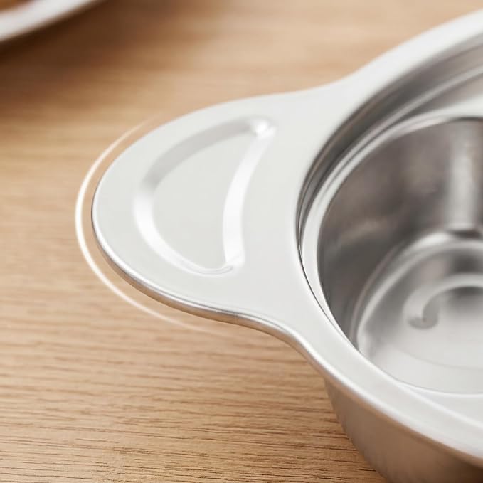 Lyellfe Set of 4 Stainless Steel Divided Plates, Cute Panda Shape | Unbreakable - Image 2
