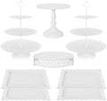 Fivenl 8 Pcs Cake Stand White Metal Dessert Table Display Set, 3-Tier Cupcake by Fivenl