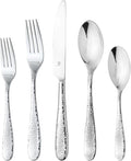 Hammered Silverware Set | Premium 18/10 Stainless Steel Flatware Service by DANIALLI
