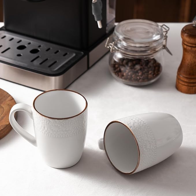 famiware Eden Coffee Mugs Sets of 6, 12 oz Ceramic Stoneware Mug Cup Set | - Image 5