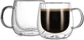 CNGLASS 10oz Double Walled Glass Coffee Mugs, Glass Espresso Mugs by CNGLASS