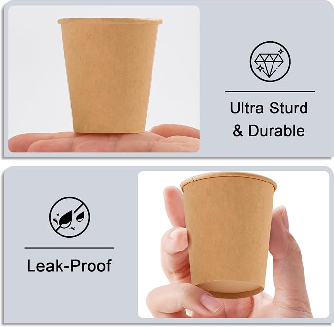 BYSNOW 600 Pack 5 oz Kraft Paper Cups, Small Disposable Bathroom Cups | - Image 2