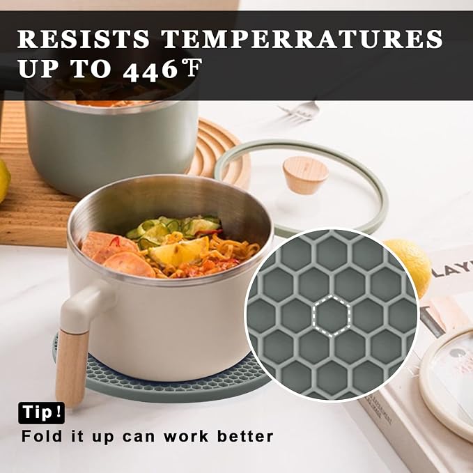 Silicone Trivet Mats, 2 Sizes 7 & 9 Inch Heat Resistant Silicone Hot Pads Pot - Image 3