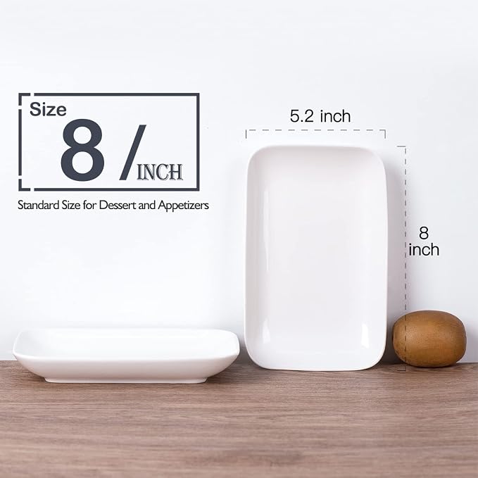 DELLING 8 Inch White Rectangular Plates Set of 3 - Image 2