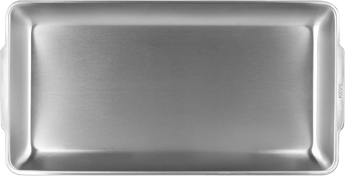 3 Pcs 304 Stainless Steel Serving Platters, 12.6" Rectangle Dinner Plates - Image 2