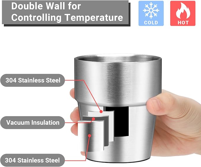 Drinking Glasses Set, 10 oz Insulated Tumbler, 8 Pack Double Wall Unbreakable - Image 3