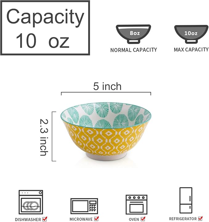 Selamica Porcelain Ice Cream Bowls Set of 6, Small Bowls, Ceramic bowls - Image 3