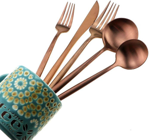 20-Piece 18/10 Stainless Steel Flatware Silverware, Luxury Dinnerware Set - Image 2