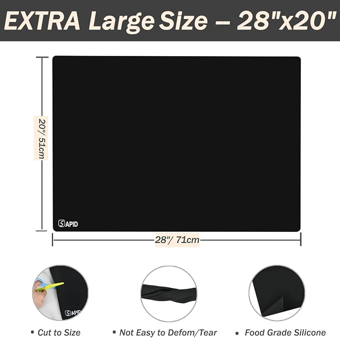 1.5MM Extra Thick Placemats Large Silicone Mat Heat Resistant Table Mat | 28" x - Image 2