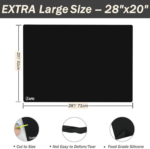 1.5MM Extra Thick Placemats Large Silicone Mat Heat Resistant Table Mat | 28" x - Image 2