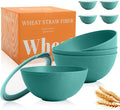 40 OZ Wheat Straw Bowls with Lids Set, Alternative Plastic Food Containers with by Perlapoc