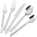 Silverware Set 60-Piece Bamboo Pattern Service by SILWELLSilverwareSet