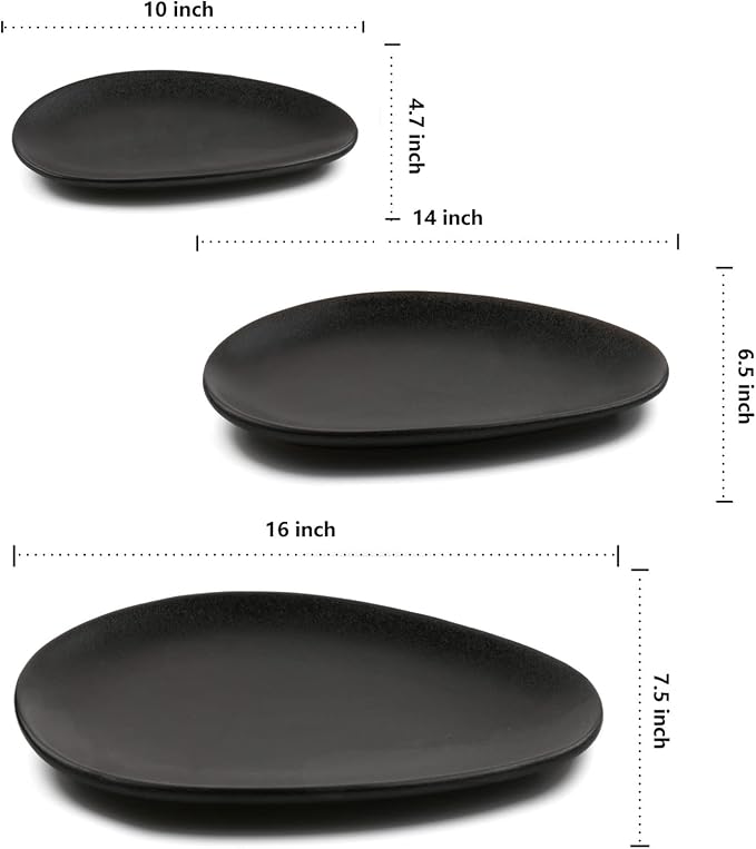 vicrays Large Oval Serving Platters, Stackable Serving Trays Serving Plates - Image 2