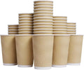 Hot Paper Cups 16 oz Disposable Insulated Corrugated Sleeve Ripple Wall Paper by Unknown