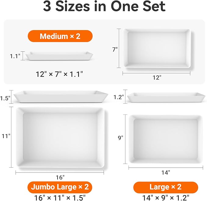 6-Pack Serving Tray in 3 Sizes, Serving Platter, Trays - Image 2