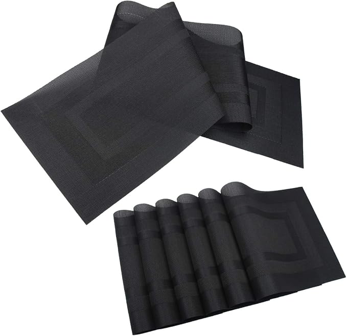 PIGCHCY Placemats with Matching Table Runner, Heat Resistant Vinyl Woven - Image 6