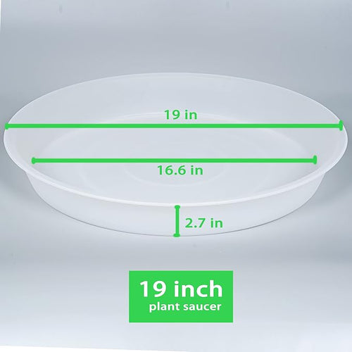 2 Pack of 19 inch Plant Saucer, 2.7" Depth Tray, Large Deep Garden Plastic - Image 2