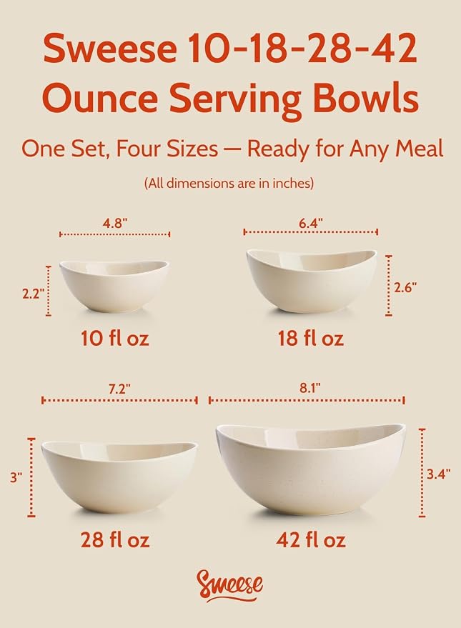 Sweese Porcelain Serving Bowls Set - Image 2
