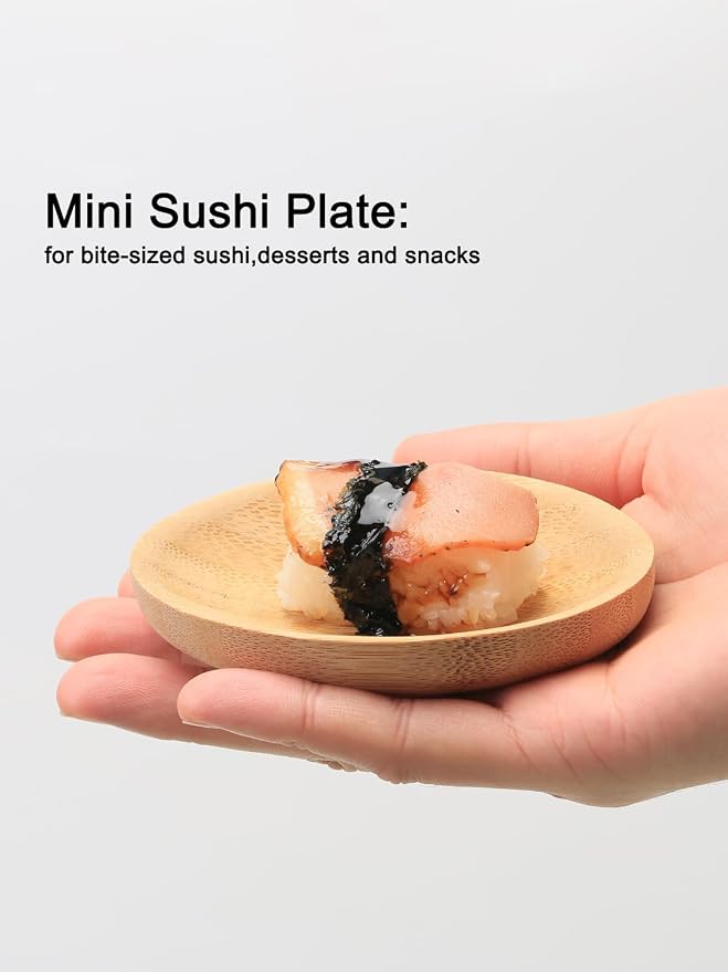 Mini Serving Dishes, Bamboo Small Appetizer Plates - Image 2