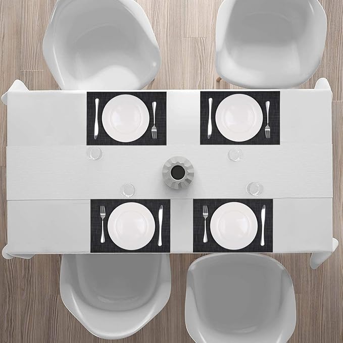 SHACOS Placemats Set of 6 Woven Vinyl Place Mats - Image 7