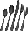 Matte Black Silverware Set, SHARECOOK Satin Finish 30-Piece Stainless Steel by Sharecook