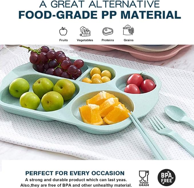 PUPOPIK 12 Inch Divided Plates4 PCS - Image 3