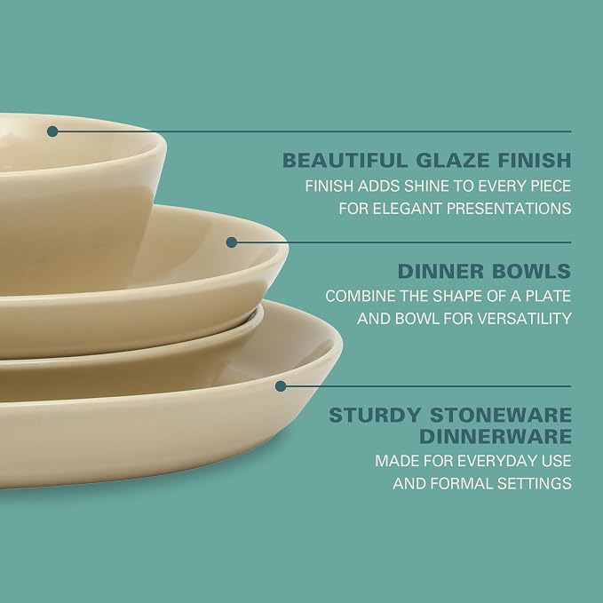 Gibson Home Summer Shades 16 Piece Plates and Bowls Dishes Service - Image 3