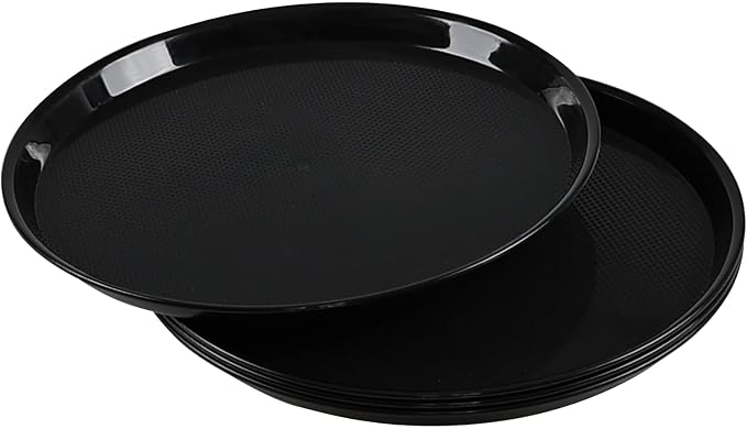 Black Round Serving Trays by Zerdyne