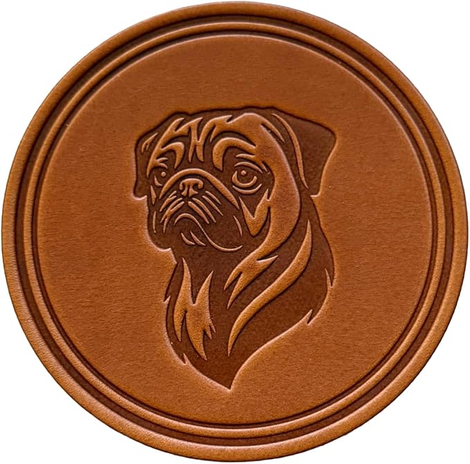 Dog Breed Leather Coasters – Premium Full Grain Table Protectors by Handmade