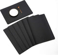 Vinjiasin Placemats Set of 6 Black Leather Place Mats Kitchen Dining Table Mats by Vinjiasin