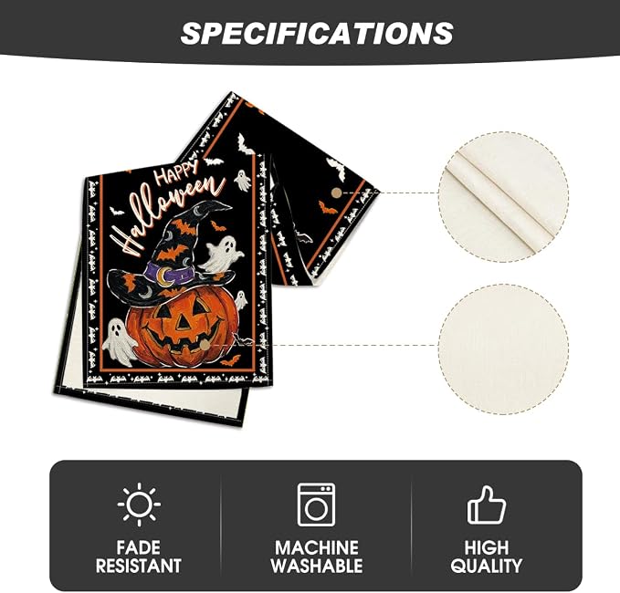 Artoid Mode 210 GSM Halloween Table Runner 13x120 Inch Home Party Decor | - Image 5