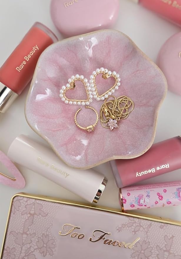 JAMEND CLXP Lotus Leaf Shape Decorative Ring Tray, Small Key Bowl, Ceramic - Image 2