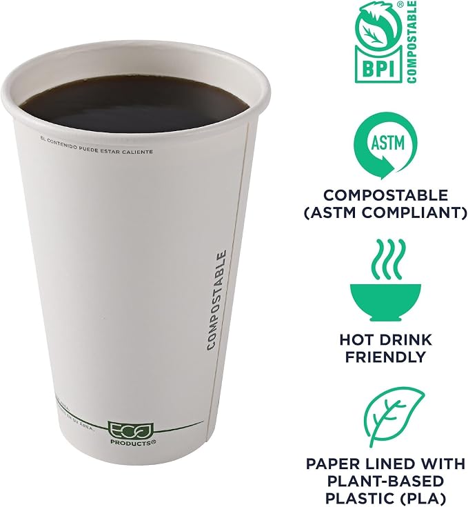 ECO PRODUCTS GreenStripe Disposable Paper Hot Cups, 16 oz - Image 4