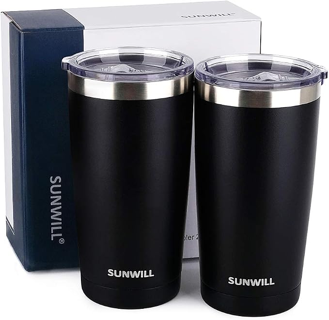SUNWILL Travel Coffee Mug with Lid, 20 oz Tumbler Set of 2, Insulated Stainless - Image 5